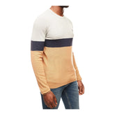 Polo Textured Stripe Jersey - Camel & Charcoal